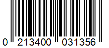 Barcode 0213400031356
