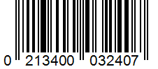 Barcode 0213400032407