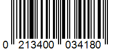 Barcode 0213400034180