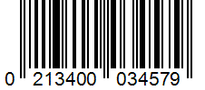 Barcode 0213400034579