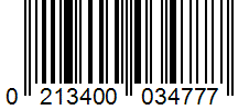 Barcode 0213400034777