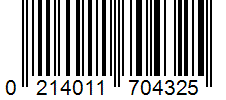 Barcode 0214011704325