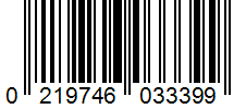 Barcode 0219746033399