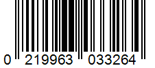 Barcode 0219963033264