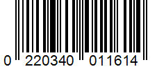 Barcode 0220340011614