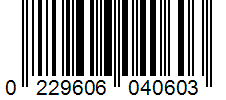 Barcode 0229606040603