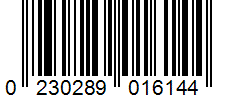 Barcode 0230289016144