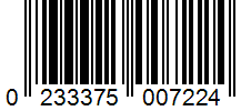 Barcode 0233375007224