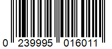 Barcode 0239995016011