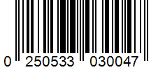 Barcode 0250533030047