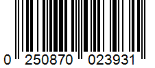 Barcode 0250870023931