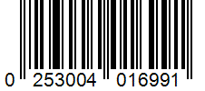 Barcode 0253004016991
