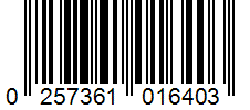 Barcode 0257361016403