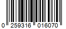 Barcode 0259316016070