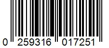 Barcode 0259316017251