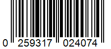 Barcode 0259317024074