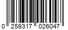 Barcode 0259317026047