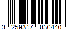 Barcode 0259317030440