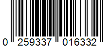 Barcode 0259337016332