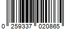 Barcode 0259337020865