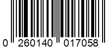 Barcode 0260140017058