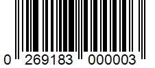 Barcode 0269183000003