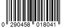 Barcode 0290458018041