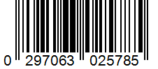 Barcode 0297063025785