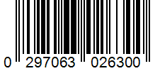 Barcode 0297063026300