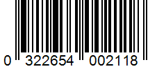 Barcode 0322654002118