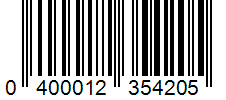 Barcode 0400012354205