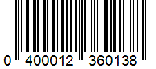 Barcode 0400012360138