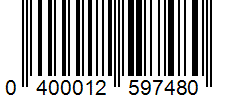 Barcode 0400012597480