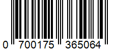 Barcode 0700175365064