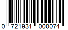 Barcode 0721931000074