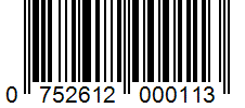Barcode 0752612000113