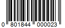 Barcode 0801844000023