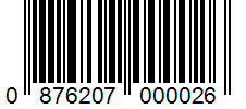 Barcode 0876207000026