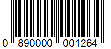 Barcode 0890000001264