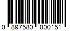 Barcode 0897580000151