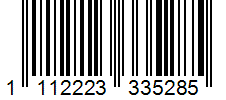 Barcode 1112223335285