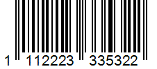 Barcode 1112223335322