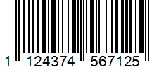 Barcode 1124374567125
