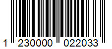 Barcode 1230000022033