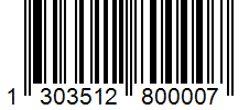 Barcode 1303512800007