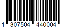 Barcode 1307504440004