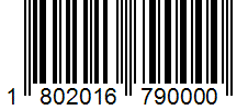 Barcode 1802016790000