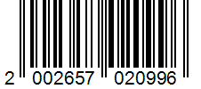 Barcode 2002657020996