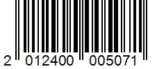 Barcode 2012400005071