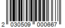 Barcode 2030509000667